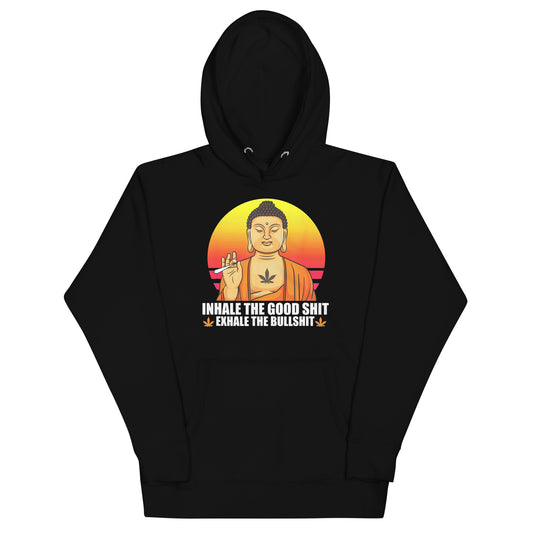 Buddha Inhale The Good Shit Exhale The Bullshit Retro Hoodie